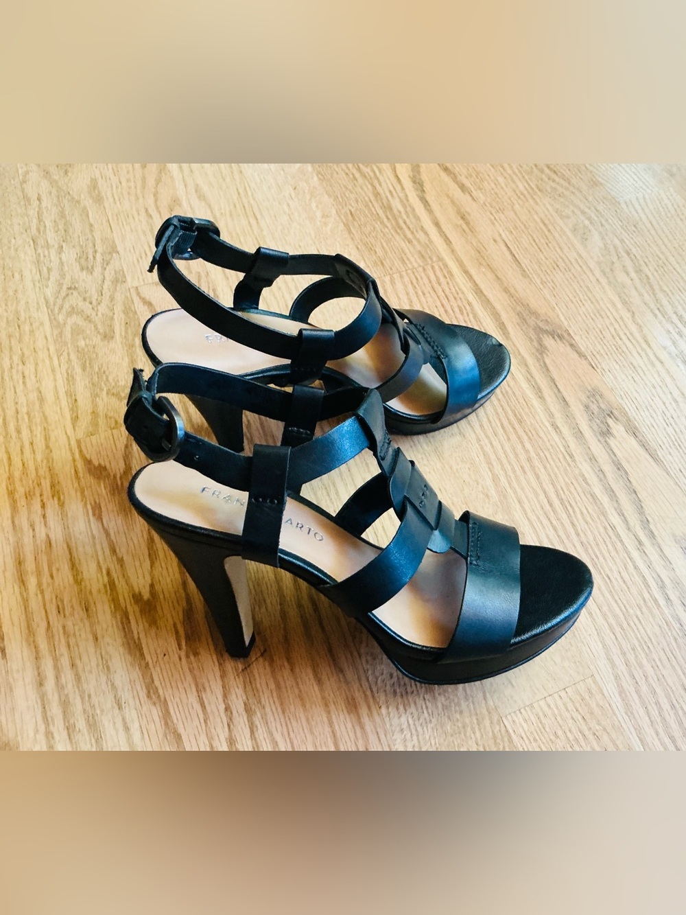 STYLISH 🔥Franco Sarto Black Strappy Platform Heels🌹